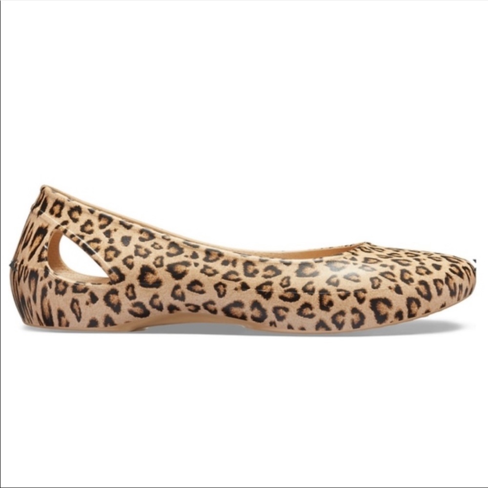 Crocs Women's Leopard Animal Printed Flats 8